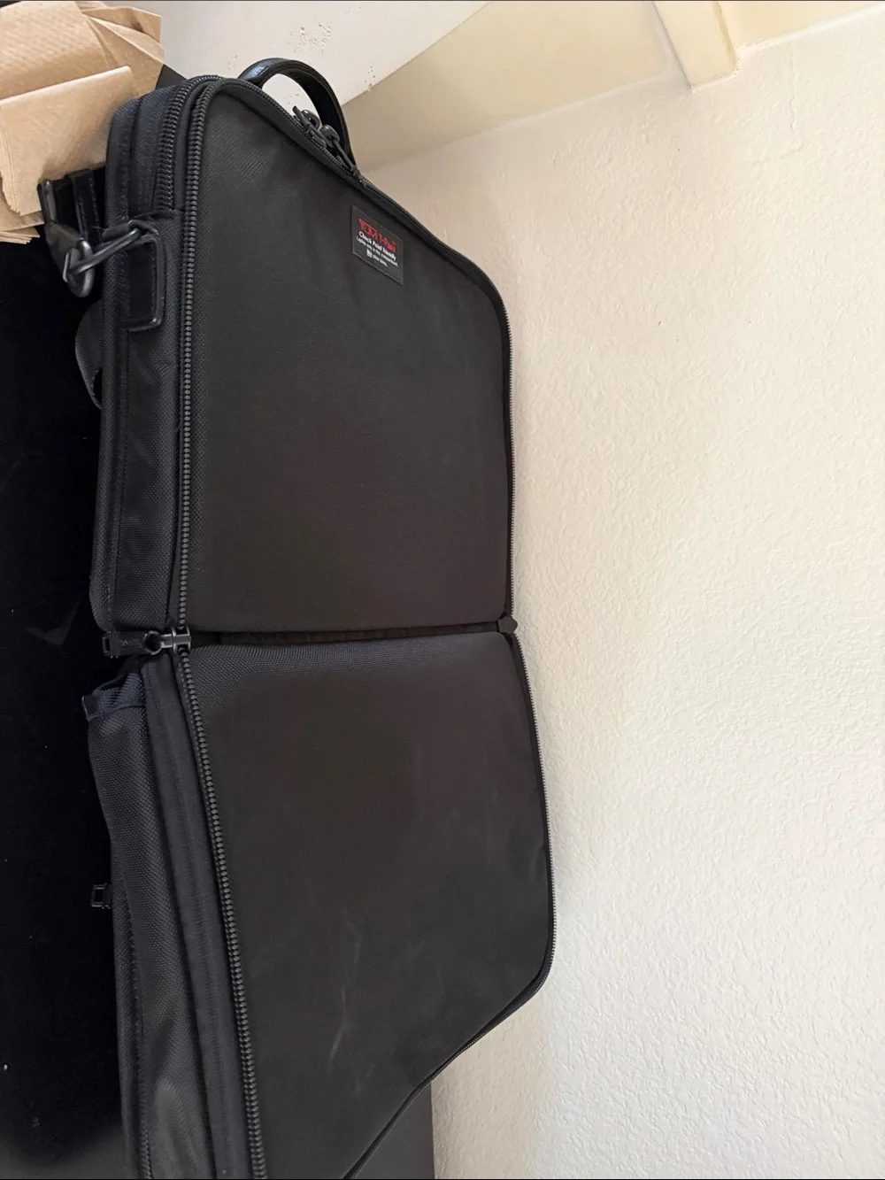 Tumi Alpha Classic Organizer Black Nylon Laptop Briefcase with Shoulder Strap